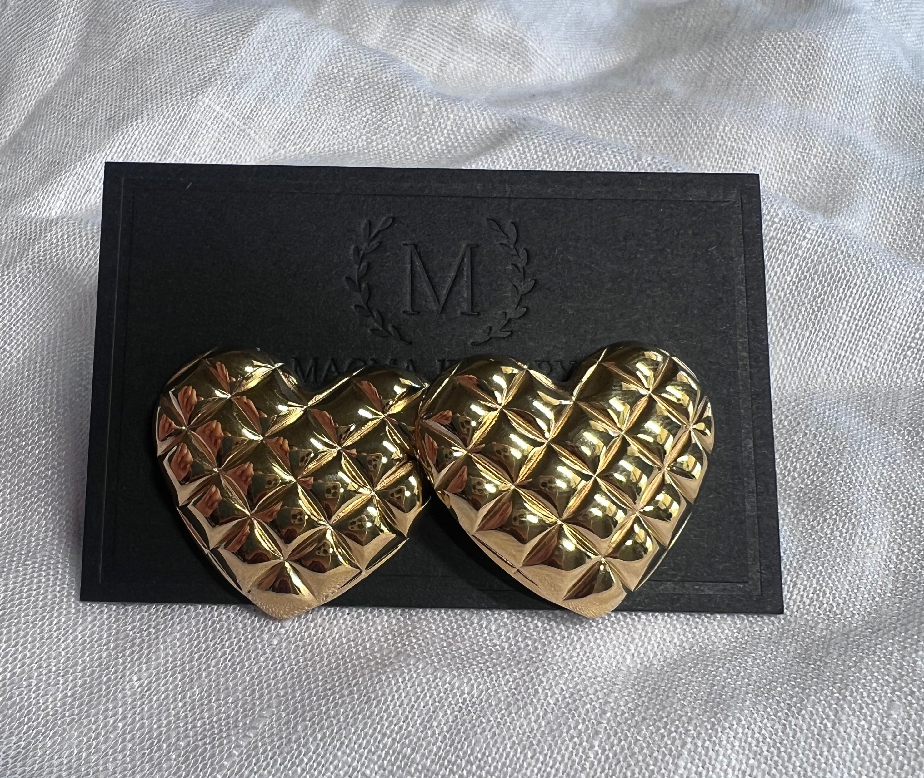 Corazón quilt earrings