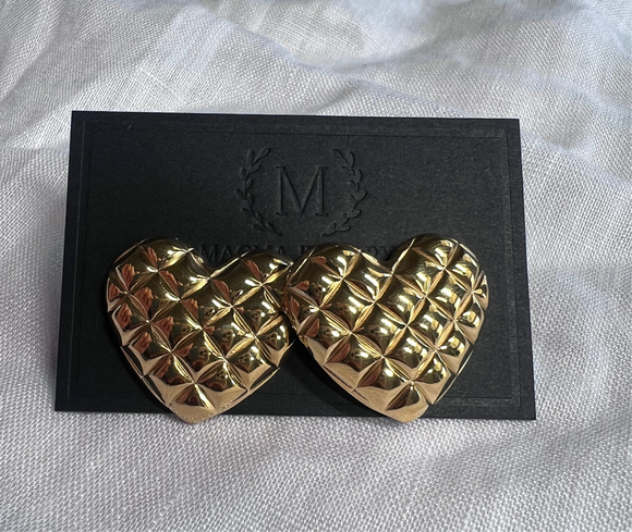 Corazón quilt earrings