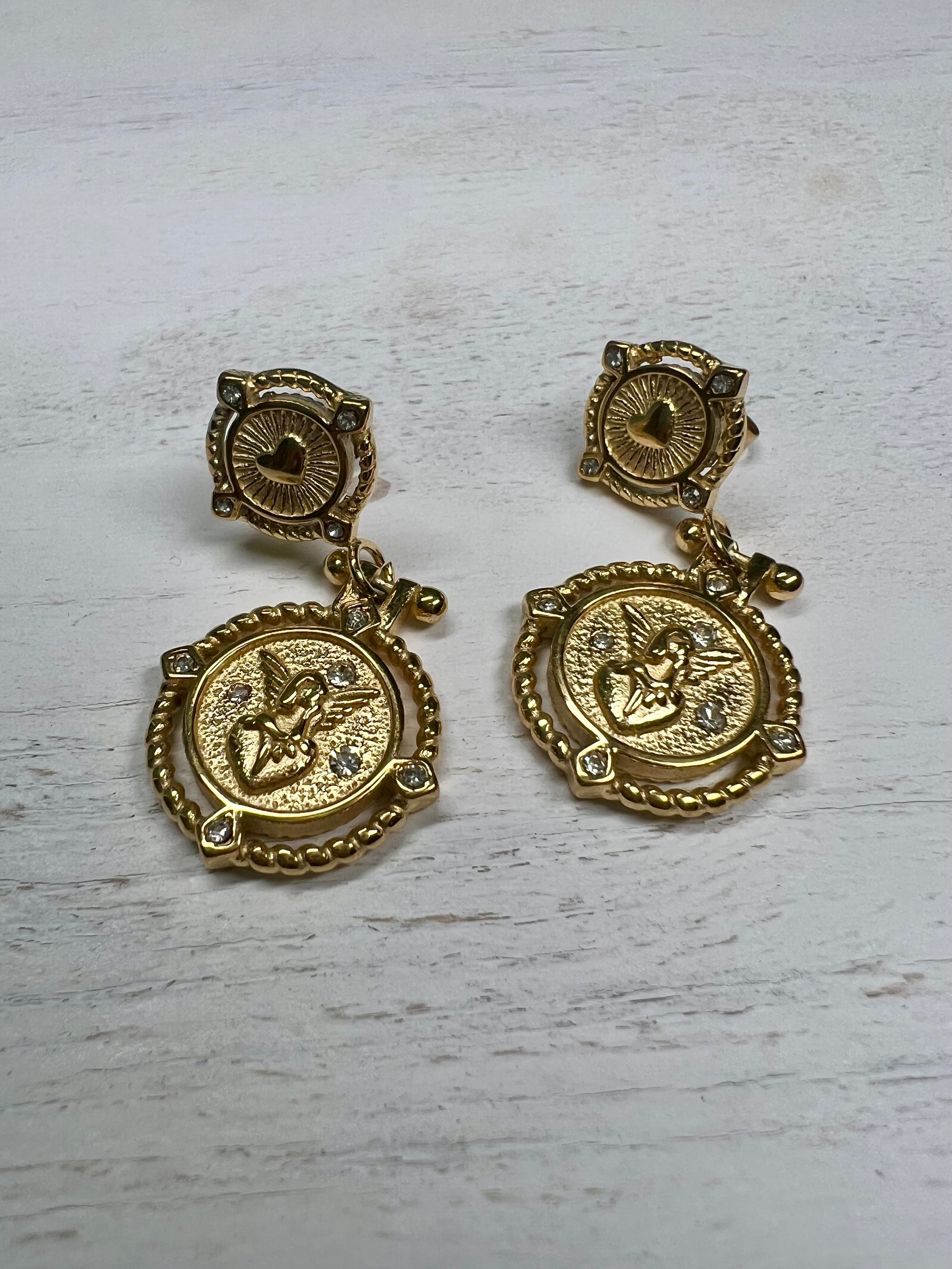 Medalla corazón earrings