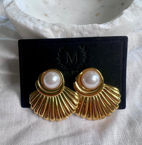 Abanico pearl earrings