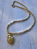 Corazón perla natural necklace