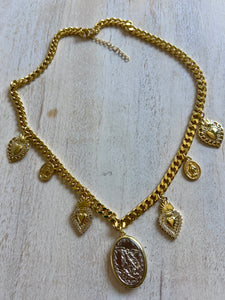San Miguel Arcángel charm necklace