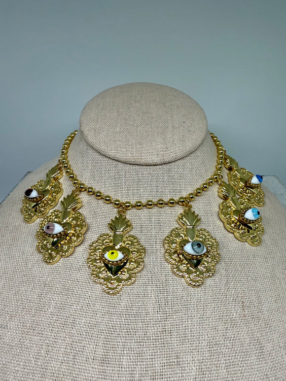 Ojo medallas necklace