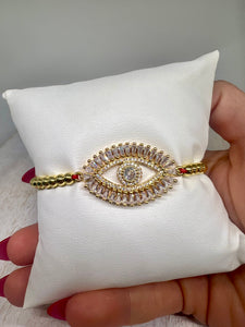 Zircon evil eye bracelet