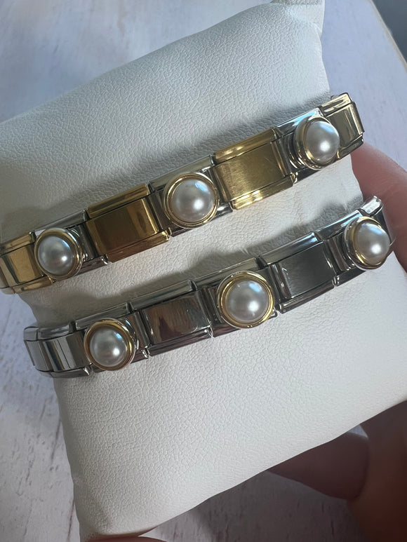 Pearl watch bracelet