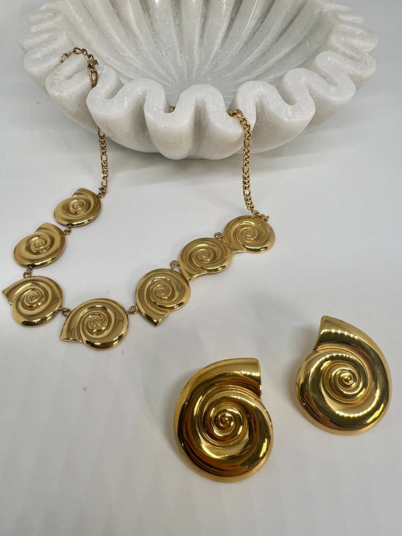 Caracol necklace/earring set