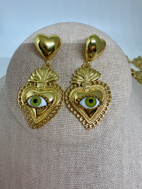 Ojo corazon earrings