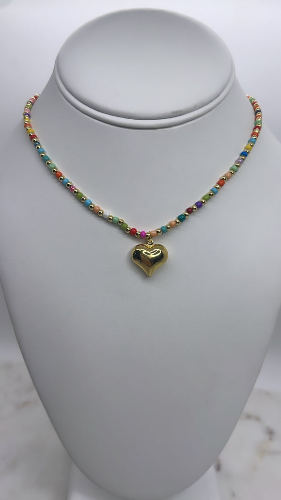 Corazón colorful bead necklace