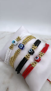 Small bead/evil eye bracelet