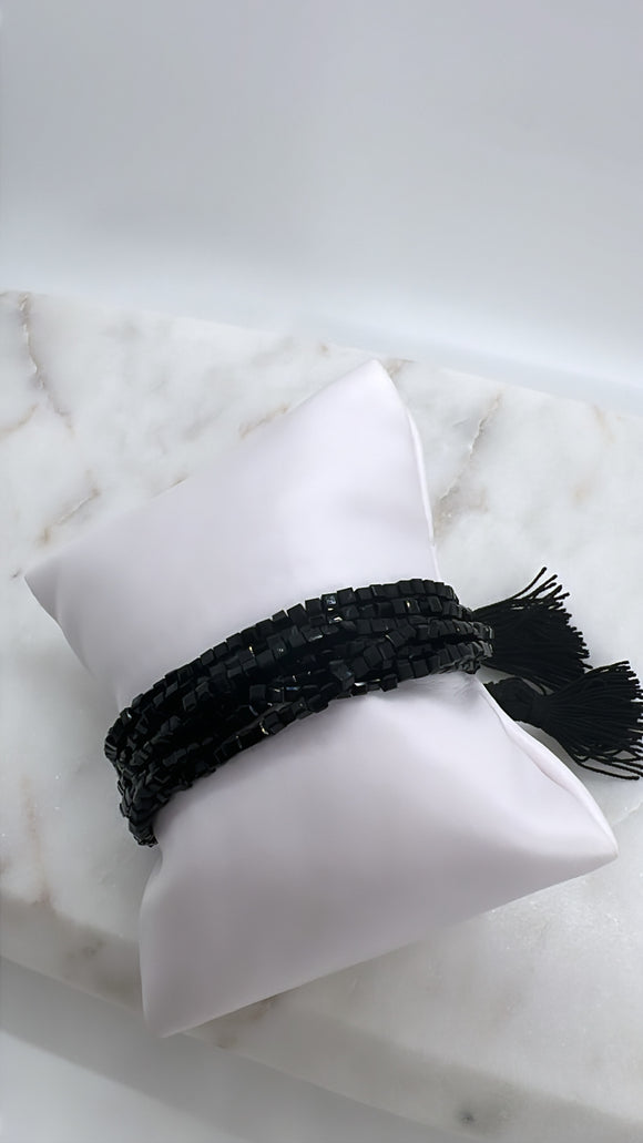 Black tassel crystal bracelet