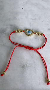 Evil eye/heart string bracelet