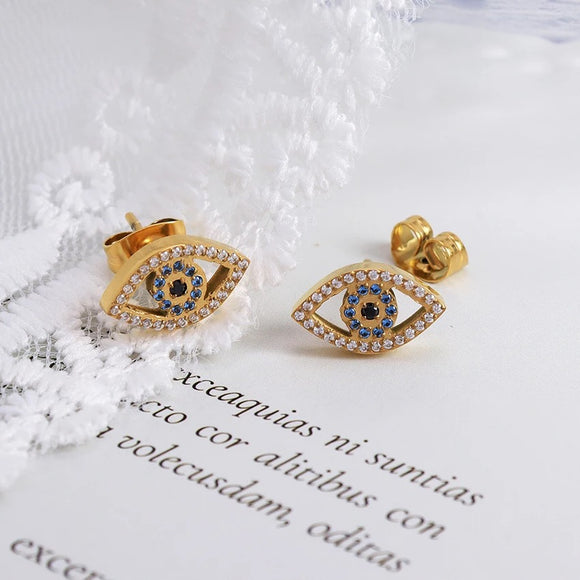 Dainty evil eye studs