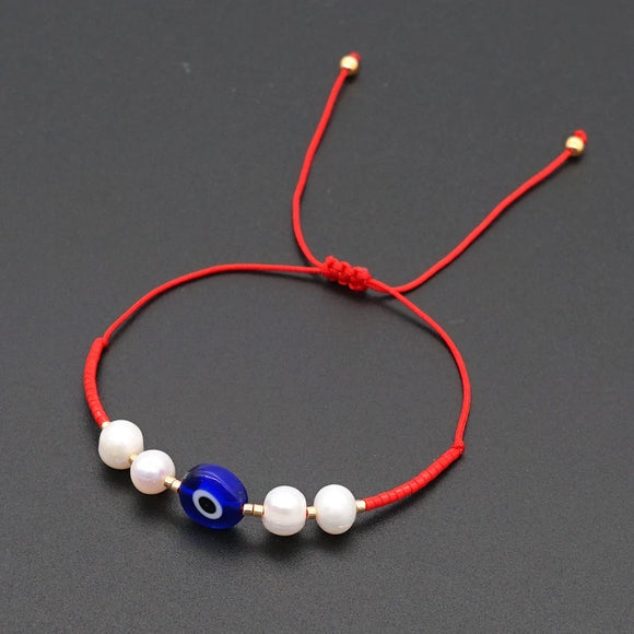 Evil eye & pearls bracelet