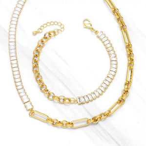 Tennis necklace & bracelet set