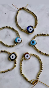 Turkish eye glass bead bracelet